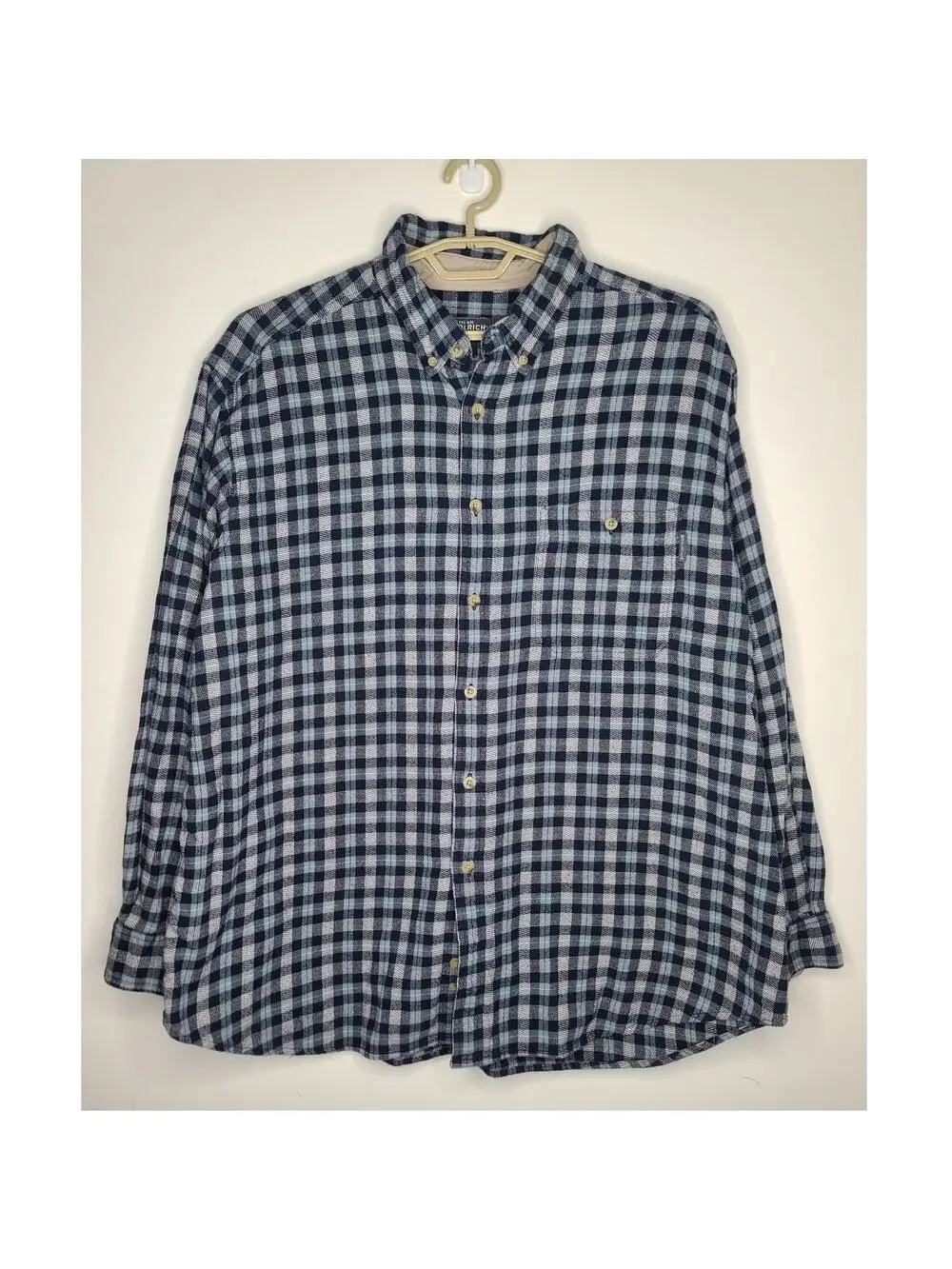 Woolrich blue grey plaid cotton long sleeve button down shirt - 2XL / XXL